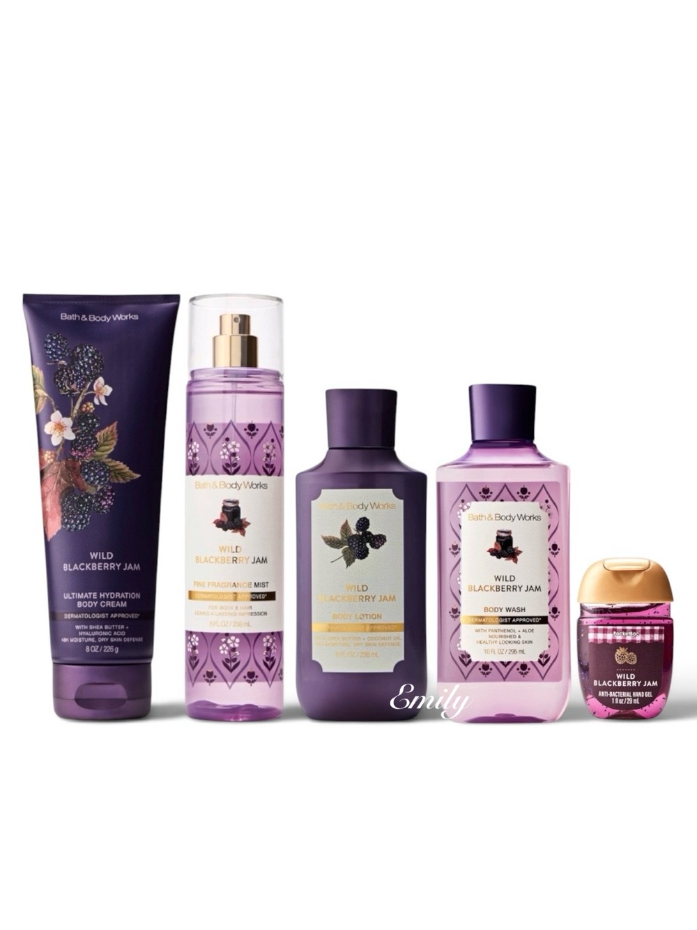NEW! 5-Pc Bath & Body Works WILD BLACKBERRY JAM Body Care Bundle Set